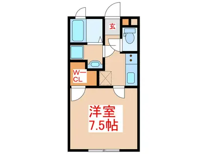 LUSSO(1K/1階)の間取り写真