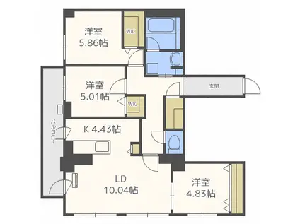 レジデンス709C(3LDK/3階)の間取り写真