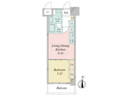 プラウランド堀田(1LDK/7階)の間取り写真