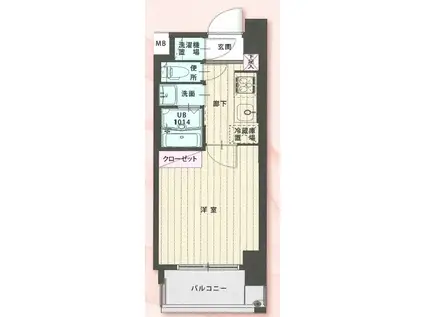 MARK AVENUE TOWER 久留米 NO99(1K/12階)の間取り写真