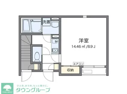 クレイノ向日葵 レジデンス(1K/1階)の間取り写真