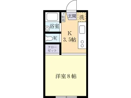 ロイヤル・セイ(1K/2階)の間取り写真
