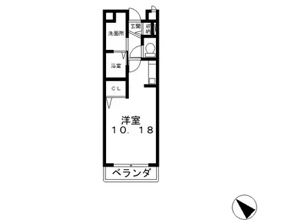 メゾン大将軍(1K/3階)の間取り写真