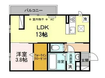 グランパセオ(1LDK/2階)の間取り写真