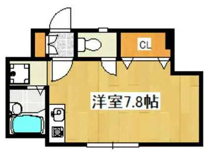 KOコーポII(ワンルーム/2階)の間取り写真