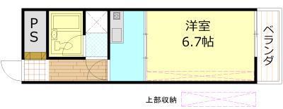 ライオンズマンション中通(1K/3階)の間取り写真