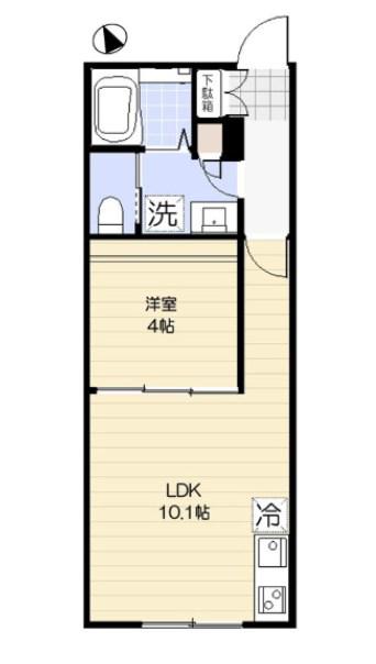 FENICE HAKURAKU(1LDK/1階)の間取り写真