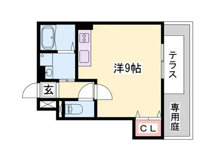 サニーコート別所(ワンルーム/1階)の間取り写真