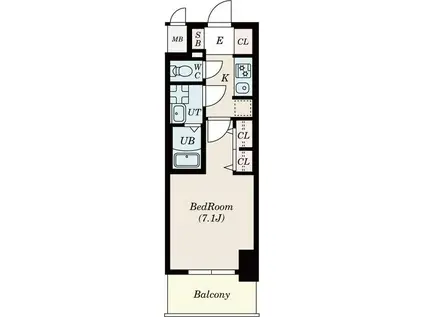S-RESIDENCE星ヶ丘(1K/9階)の間取り写真