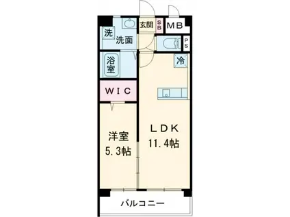 ボスコボブビルディング(1LDK/4階)の間取り写真