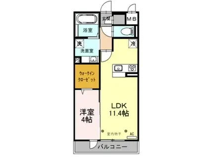 アイム藤沢(1LDK/2階)の間取り写真