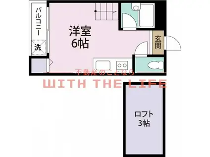 プライマリー合川C棟(ワンルーム/2階)の間取り写真