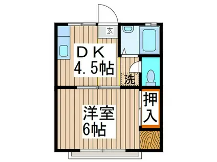 ハイツ清宮(1DK/1階)の間取り写真