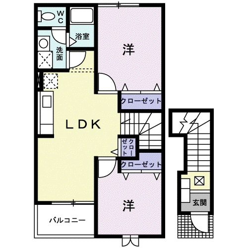 セトルサーノ(2LDK/2階)の間取り写真