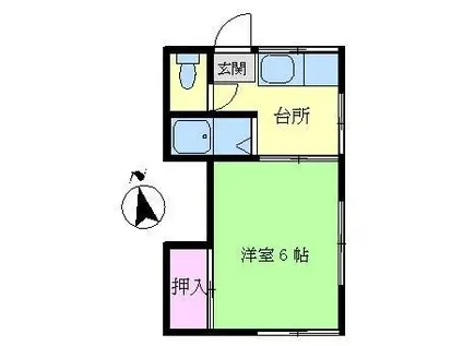 ベルハイツ(1K/1階)の間取り写真