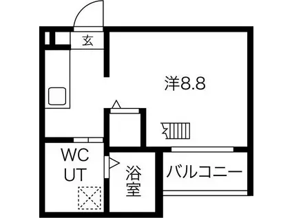 LALUCE(ワンルーム/1階)の間取り写真