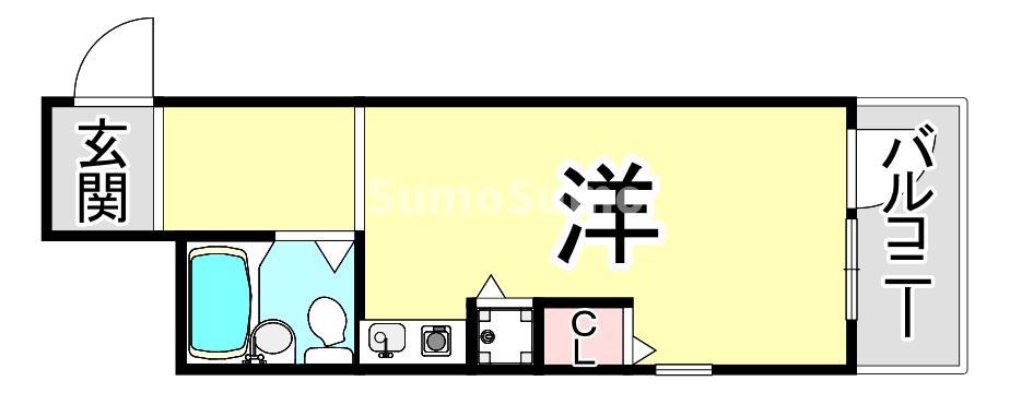 EXE・ASHIYA(ワンルーム/3階)の間取り写真