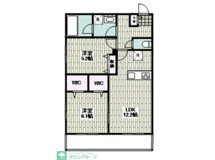 港南台2丁目メゾン(2LDK/1階)の間取り写真