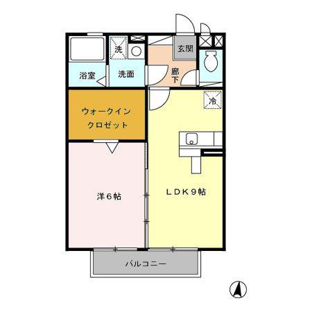 ルミエール昭和(1LDK/2階)の間取り写真