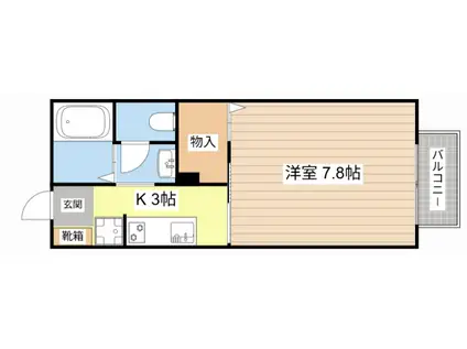 モン レーヴ A棟(1K/1階)の間取り写真
