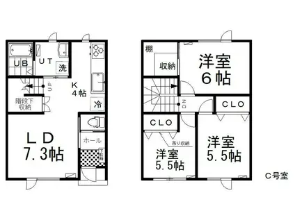 LEON-II(3LDK/1階)の間取り写真