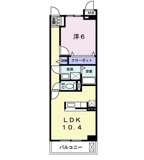 プラネットD(1LDK/2階)の間取り写真