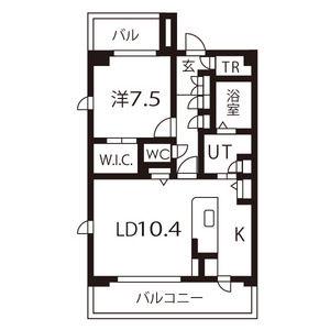 エルーデメイファ(1LDK/4階)の間取り写真