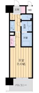 ドゥーエ森ノ宮(1K/6階)の間取り写真