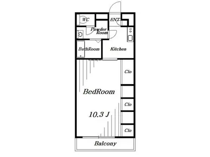 リブリ・ドリームII(1K/1階)の間取り写真