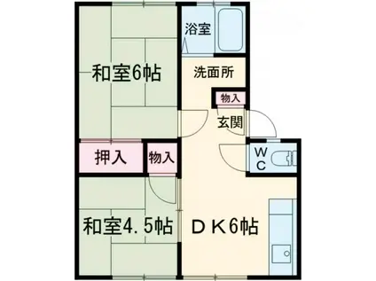 サンシティ米田B(2DK/2階)の間取り写真