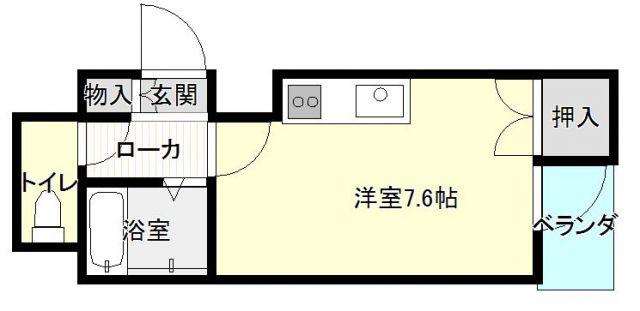 リバティープラザ呉服町(ワンルーム/6階)の間取り写真