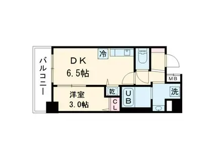 エスリードレジデンス ザ・グラン 梅田イースト(1DK/13階)の間取り写真