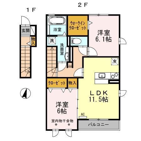 レトワール(2LDK/2階)の間取り写真