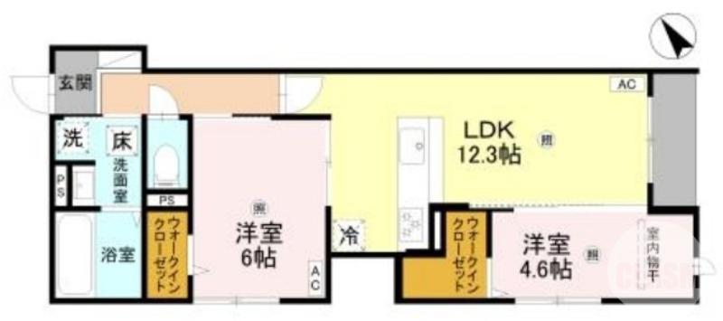 PORTO SERENO(2LDK/1階)の間取り写真