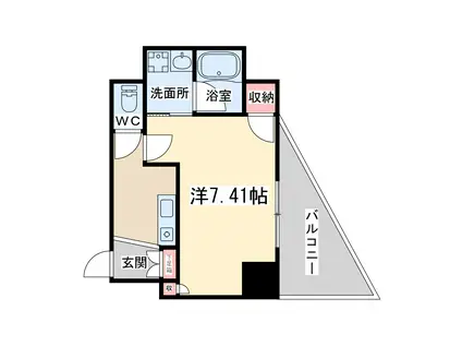 ウィンベル同心(1K/9階)の間取り写真