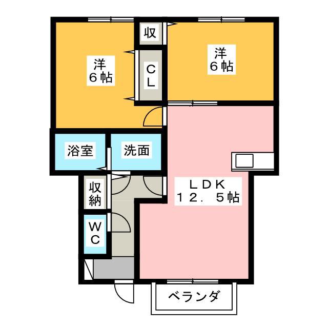 エトワールシャン(2LDK/1階)の間取り写真