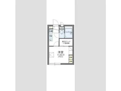 レオパレススアーブ(1K/1階)の間取り写真