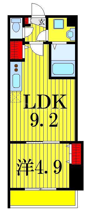金太郎ヒルズ255(1LDK/6階)の間取り写真
