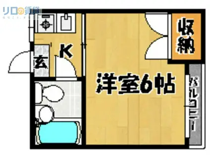 ハイツプリメーロ(1K/1階)の間取り写真