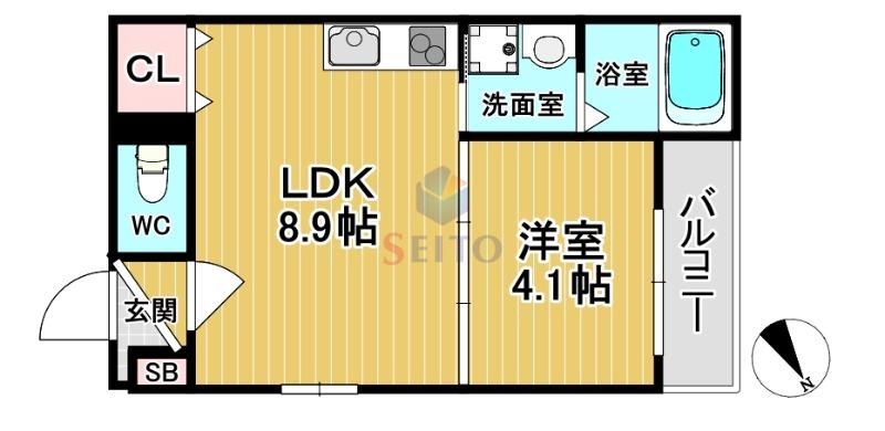 BEL OKAMACHI(1LDK/3階)の間取り写真