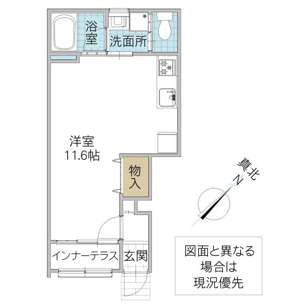 レーガベーネ勝田本町 IV(ワンルーム/1階)の間取り写真