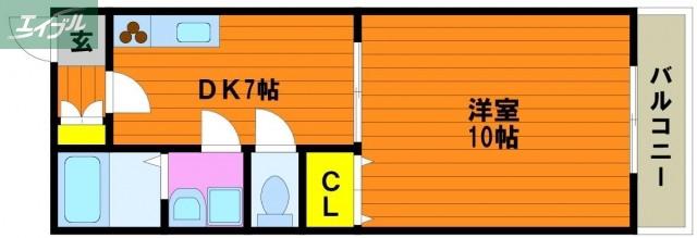 MAPLE中仙道(1DK/4階)の間取り写真