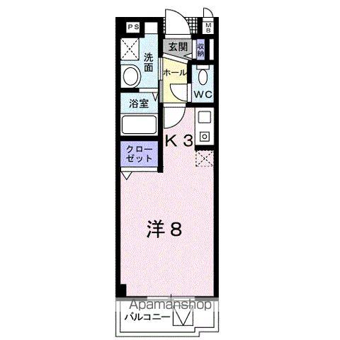 シールド青葉(1K/3階)の間取り写真