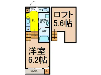 ショコラン(1SK/2階)の間取り写真