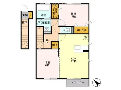 ロイヤルガーデンKIRINOKI Ⅱ(2LDK/2階)の間取り写真