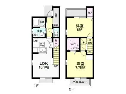 クロノス A(2LDK/1階)の間取り写真