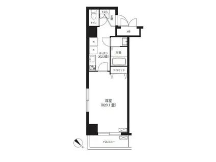 コンセール(1K/5階)の間取り写真