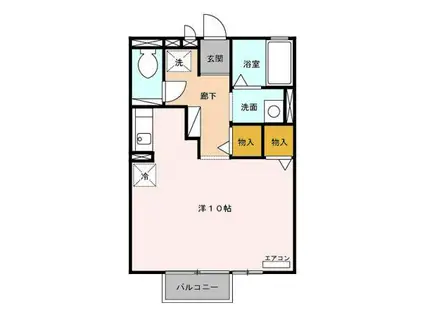 アトリオクレール(ワンルーム/1階)の間取り写真