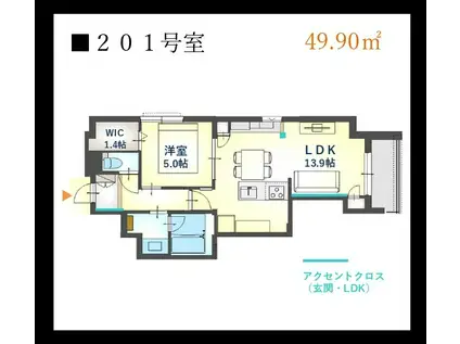 ST西田辺 LOULOU(1LDK/3階)の間取り写真