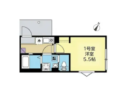 プラムベール杉田(1K/3階)の間取り写真